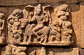 The great Chola temples of Tamil Nadu - The Brihadishwara Temple of Thanjavur. Bas-relief on the wall of the gopura. 